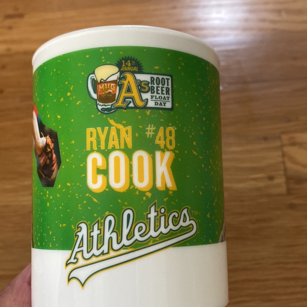 Athletic A’s Ryan Cook #48 plastic mug